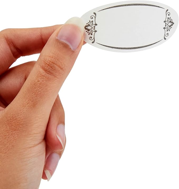 Juvale 300-Piece Dissolvable Labels for Food Storage Containers and Mason Jars - 8 Unique Sticker Designs for Kitchen, Pantry, and Canning Jars (1 x 2.25 Inches)