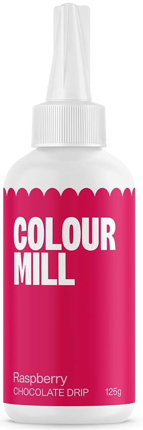 Colour Mill Chocolate Drip Easy-Melt Drizzle for Desserts, 125 Grams Raspberry