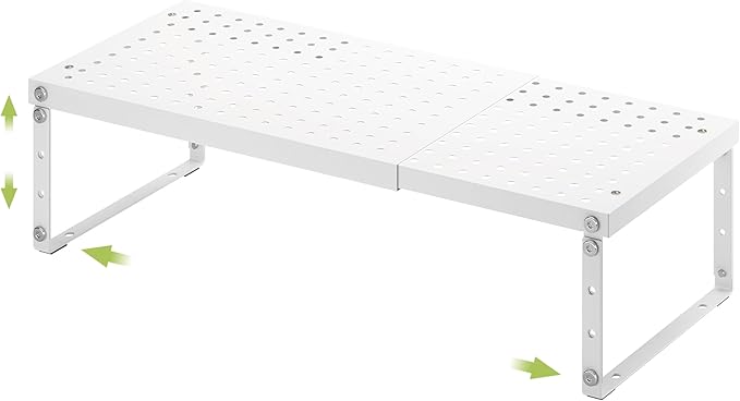 Expandable Cabinet Organizer Shelf With Adjustable Height, Stackable Kitchen Countertop Organizer Rack, Adjustable Shelf Riser For Kitchen Counter, Pantry, Cupboard, Desk, Tabletop