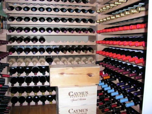 sfDisplay.com,LLC. Modular Wine Rack Beechwood 24-72 Bottle Capacity 6 Bottles Across up to 12 Rows Newest Improved Model (72 Bottles - 12 Rows)