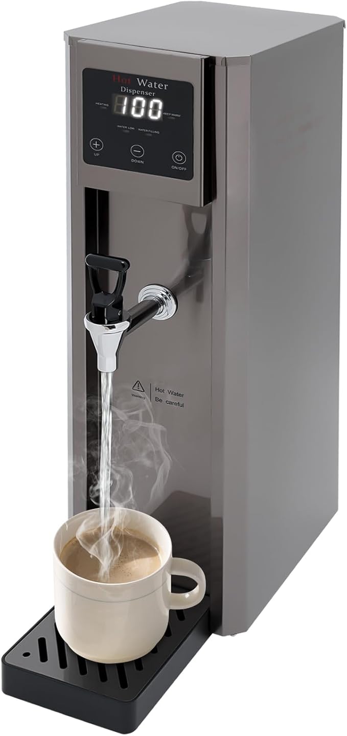 Step-Heating Commercial Hot Water Dispenser, 10L/2.64Gal Hot Water Boiler Dispenser Electric Water Pot Boiler Commercial Boiling Water Machine for Tea Coffee Shop Dessert Shop Hotel - 30L/H 1800W