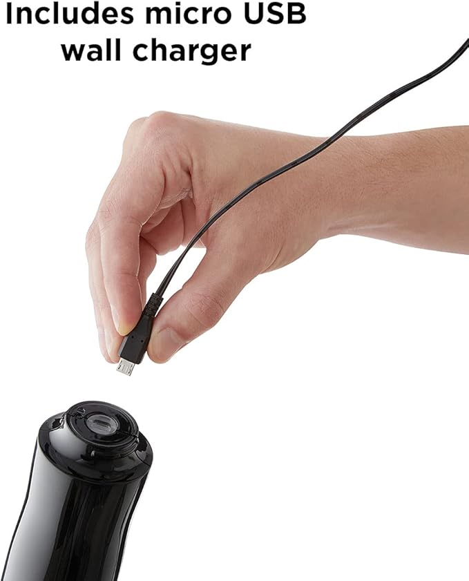 Rabbit Automatic Electric Corkscrew Wine Opener, Cordless Rechargeable, One-Touch Operation, Sleek Shiny Black Finish, Easy to Use for Wine Lovers