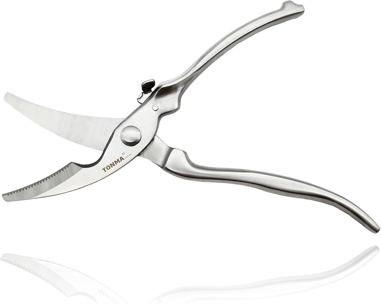 TONMA Poultry Shears Heavy Duty [Made in Japan] 10" Japanese Kitchen Scissors Restaurant Grade Stainless Steel Kitchen Shears All Purpose for Spatchcock Turkey, Butterflied Chicken, Crab, Seafood