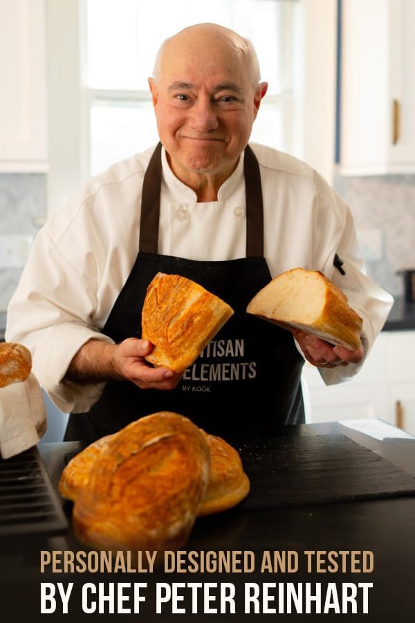 Kook Banneton Bread Proofing Baskets, Artisan Sourdough Bread Making Baskets, 9.8 Inch Handwoven Rattan Baskets and Cloth Liners, Set of 2, Oval