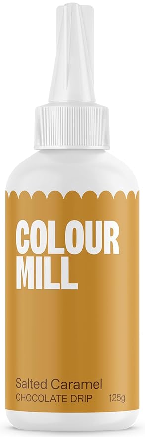 Colour Mill Chocolate Drip Easy-Melt Drizzle for Desserts, 125 Grams Salted Caramel