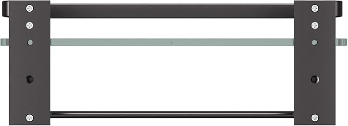 Danpoo Bathroom Wall Shelf with Towel Bar, Clear Tempered Glass, Hand Towel Holder (Matte Black)