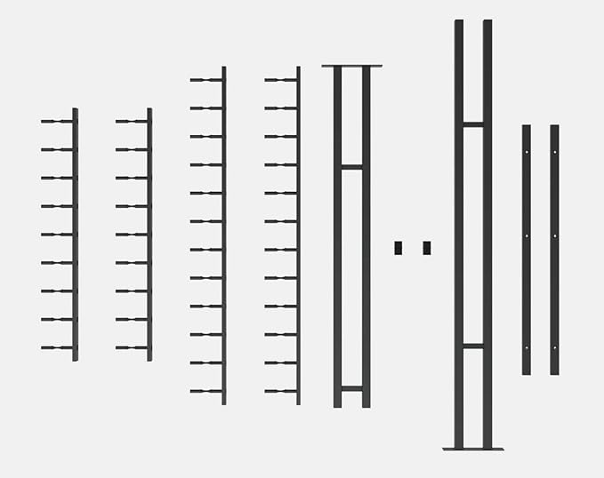 Ultra Wine Racks Floor-to-Ceiling Mount Display (2 Side, Single Deep, Black, Holds 42 Wine Bottles) - Modern Metal Wine Storage for Wine Cellars, Home Bars, Kitchens, and Dining Rooms