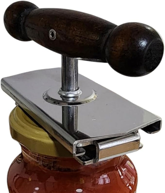 kitchen solution 2.0 wooden good grip handle stainless steel jar opener for weak hands and arthritis