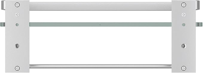Danpoo Bathroom Wall Shelf with Towel Bar, Clear Tempered Glass, Hand Towel Holder (Matte Silver)