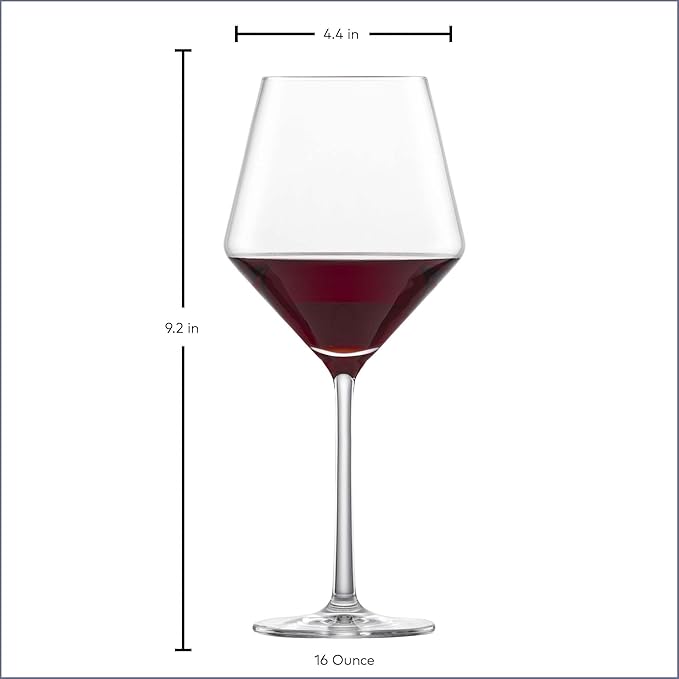 ZWIESEL GLAS Pure Beaujolais Red Wine Glasses (Set of 4), Wine Glasses for Red Wine, Dishwasher-Safe Machine-Made Tritan Crystal Glasses, Made in Germany (16 Ounce)