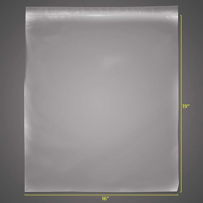 SNL Quality Zipper Lock Extra Large Jumbo Reclosable Clear Disposable Plastic Bags, Strong | 16" X 19" - 2 MIL - 100 Bags