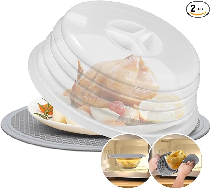 Silicone Bowl Covers - Microwave Splatter Cover & Dish Covers for Oven Cooking