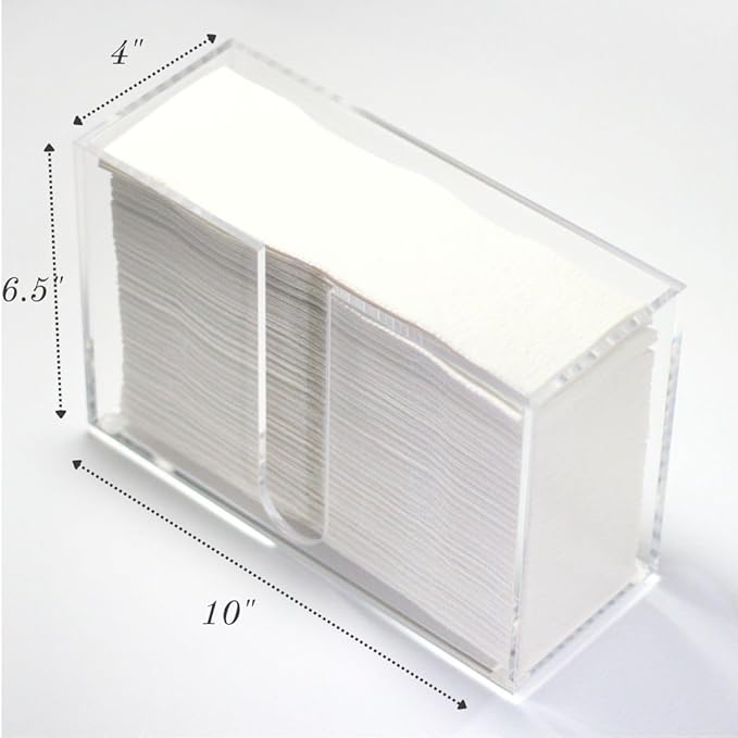 Multifold Paper Towel Dispenser Countertop(5mm-6.5" Tall) Clear Paper Towel Holder, Acrylic Folded Napkin Holder for Kitchen, Countertop C-Fold, Z-Fold, Trifold Paper Hand Towel Dispenser For Bathroom