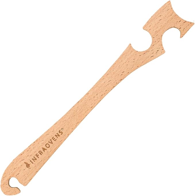 Wooden Oven Rack Puller Stick, Push Pull Tool with Longer Handle Ideal for Kitchen Oven, Convection and Toaster Ovens, Air Fryer and Small Kitchen Appliances by INFRAOVENS