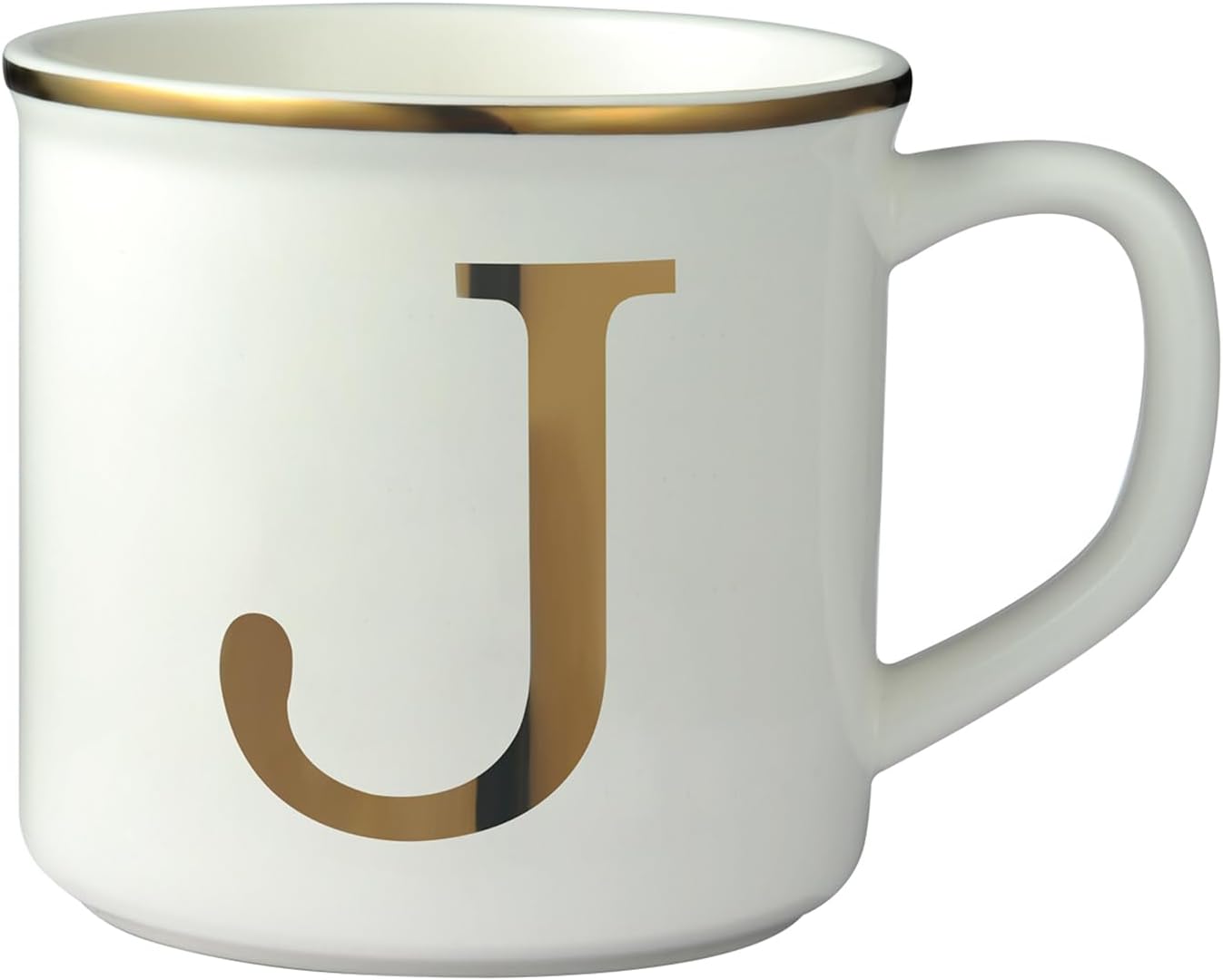 Miicol Ceramic Coffee Mug 16 oz, Monogram Coffee Cup, Golden Initial Tea Mug, Personalized Tea Cup, Unique Gift, Large Mug for Home, Office, Letter J