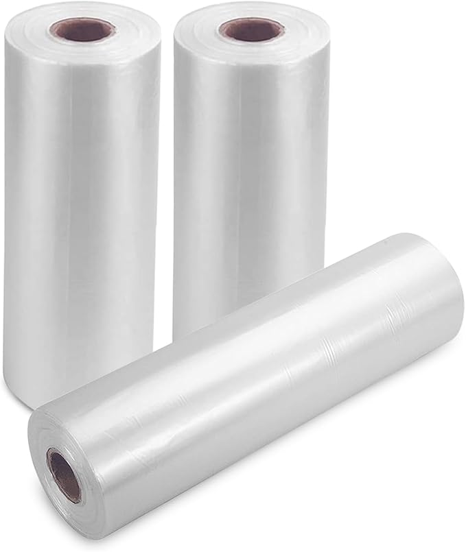 [4 Rolls] 12" X 20" Plastic Produce Bags on a Roll, Bread and Grocery Clear Bag, 350 Bags Per Roll