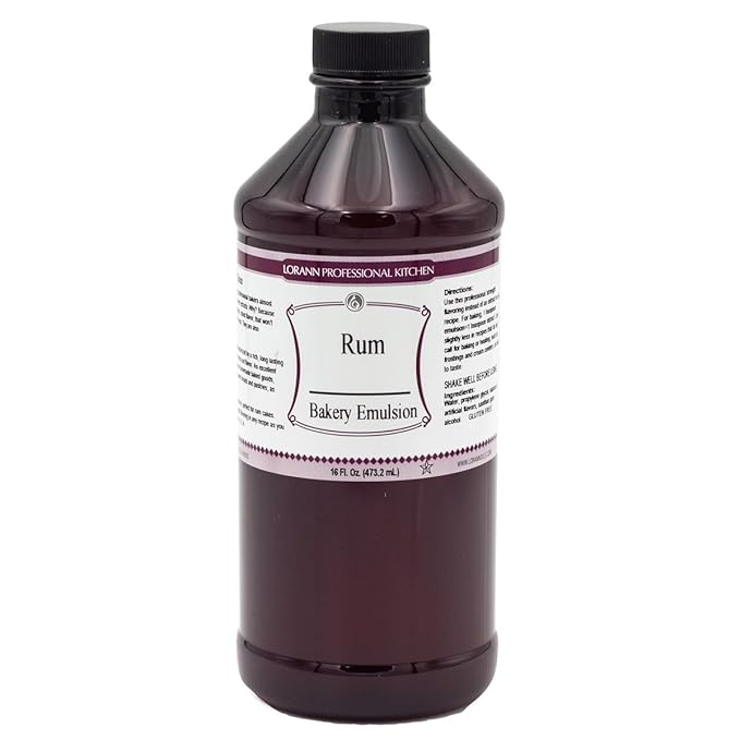 Lorann Oils Rum Bakery Emulsion: Realistic Rum Flavor, Ideal for Enhancing Boozy Notes in Baked Goods, Gluten-Free, Keto-Friendly, Rum Extract Alternative Essential for Your Kitchen