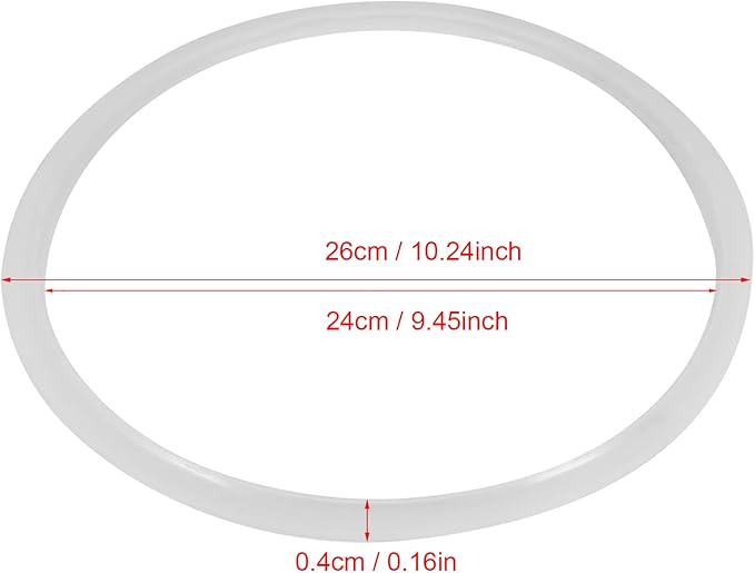 Pressure Cooker Sealing, 22/24/26/32cm Dia Clear Silicone Gasket Sealing Cookware Accessories Replacement High Temperature for Household Restaurant(Diameter 24CM)