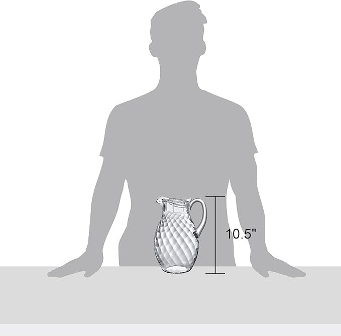 Amazing Abby - Bubbly Whirly Grand - Plastic Pitcher (96 oz, 3 Quart), Clear Water Pitcher with Lid, Fridge Jug, BPA-Free, Shatter-Proof, Great for Iced Tea, Sangria, Lemonade, Juice, Milk, and More