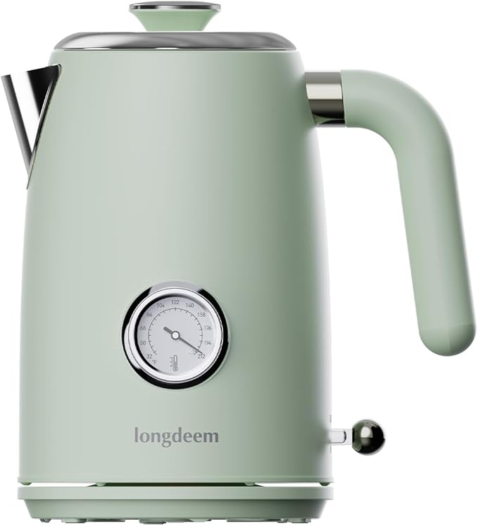 1L Small Electric Kettles Stainless Steel, Portable Travel Mini Hot Water Boiler Heater, Cool Touch Teapot, Auto Shut-Off & Boil-Dry Protection for Cooking, Business Trip and More, Green