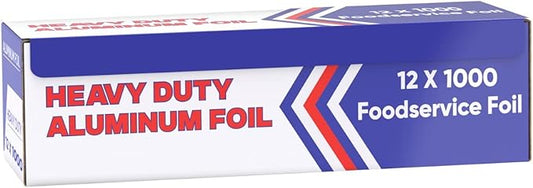 Aluminum Foil (12"x1000 ft.) - Heavy Duty Aluminum Foil Wrap for Food, BBQ, Grilling and Roasting - Tin Foil Perfect for Multipurpose Kitchen (1 Box)