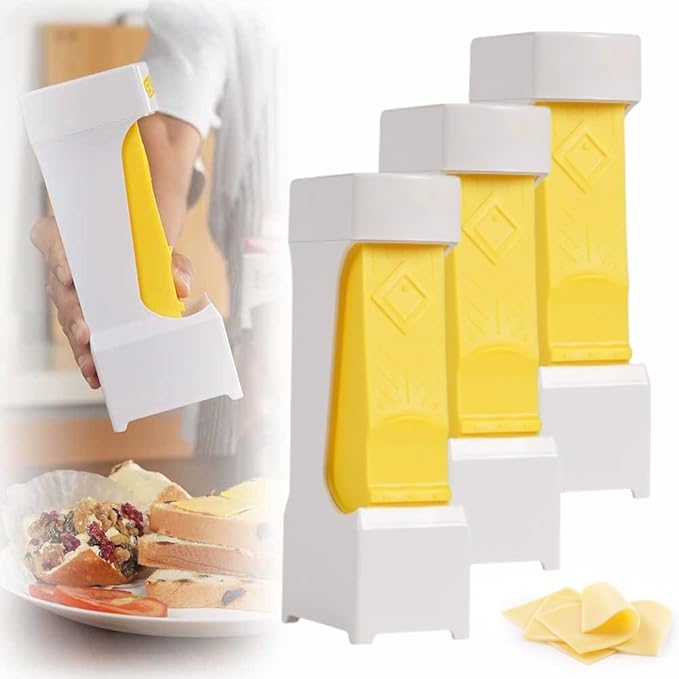 Butter Cutter, One-Click Butter Cutter,2025 NEW Single-Stick Butter Cutter, Butter Dispenser with Stainless Steel Blade and Storage Case for Quickly Making Bread, Cakes, Breakfast (3PCS)