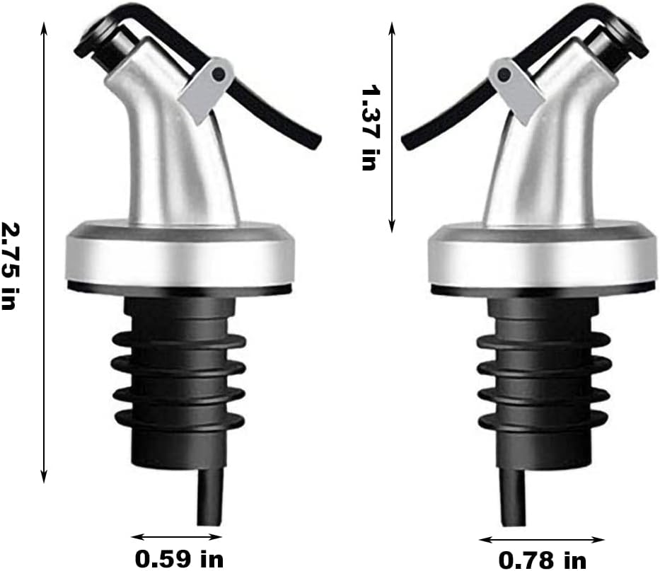 5 Pack Oil Spouts, Olive Oil Vinegar Bottle Stopper Dispenser with Tube Brush, Leakproof Bottle Spouts for Salad, Sauce, Soy, Etc