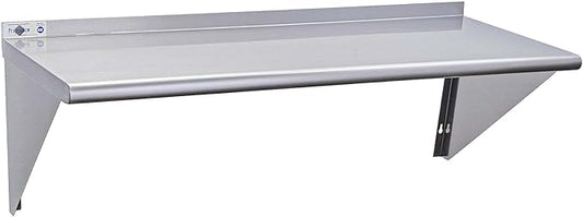 Profeeshaw NSF Stainless Steel Shelf 14” x 36”, 300 lb Commercial Shelves Wall Mounted Metal Shelving with Backsplash and 2 Brackets for Restaurant, Bar, Utility Room, Kitchen and Garage