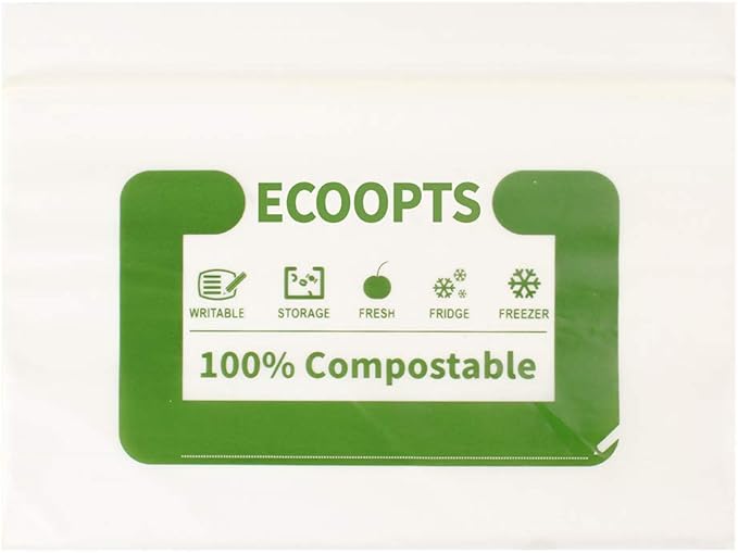 100% Compostable Snack Zip Bag | ECO-Friendly Small Storage Bags | Freezer Bag | Plant-Based BPA-free | Seal well for Cookie, Chips and Snack (1, Small)
