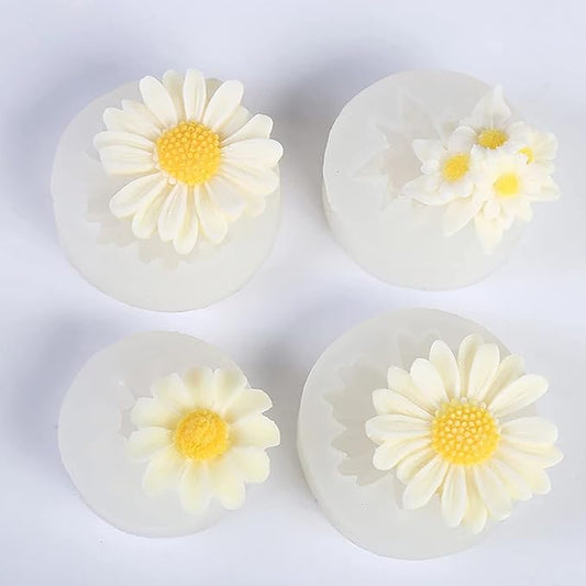Daisy 4 Pack Flower Molds - Peony, Rose, 3D, Silicone Resin & Clay Molds for Craft Supplies