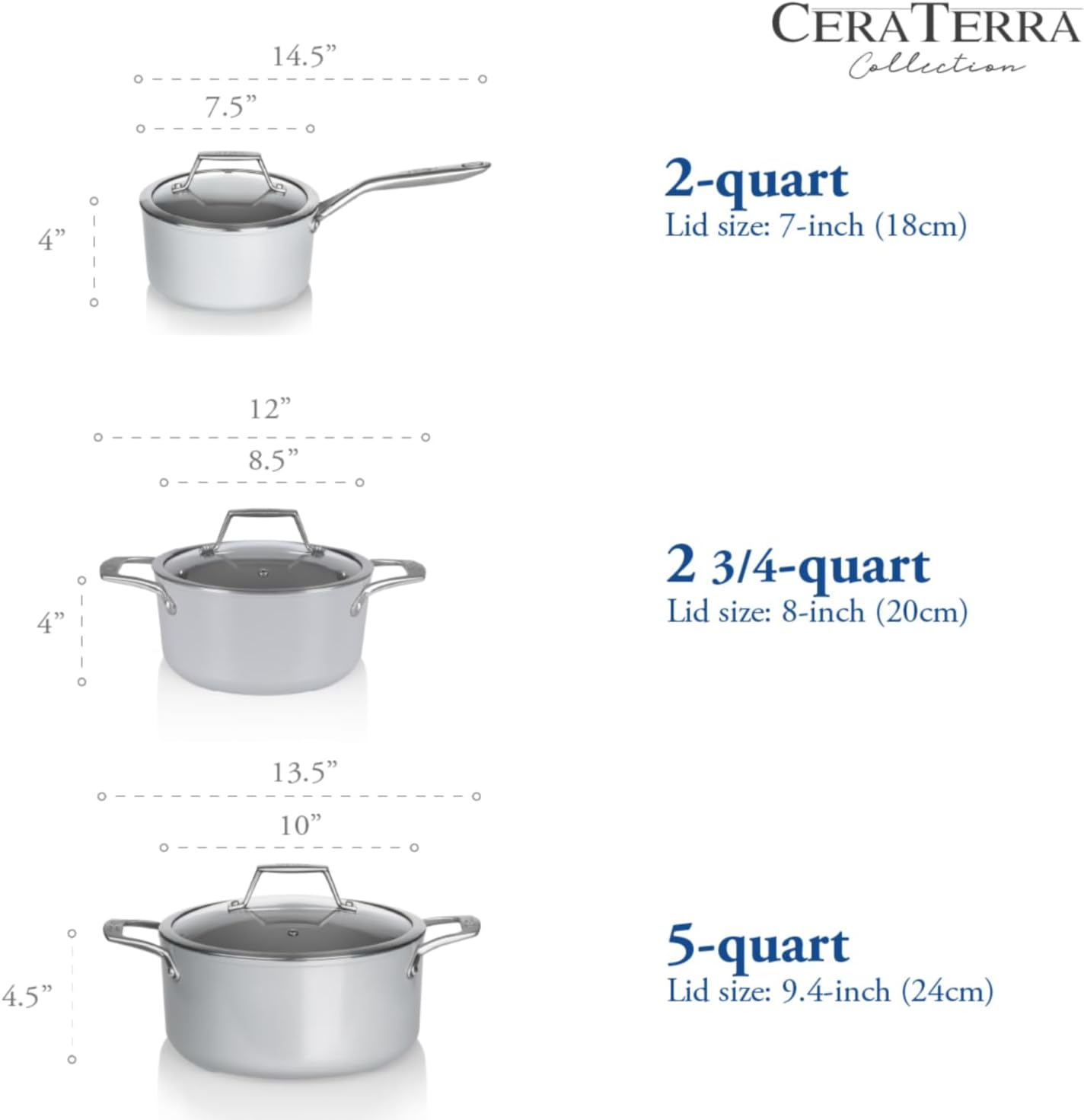TECHEF - CeraTerra Collection, 5-quart Ceramic Nonstick Soup Pot with Glass Lid (PFAS, PTFE, and PFOA Free), Made in Korea (5-quart)