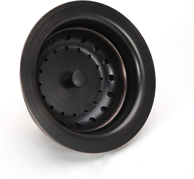 KONE 3-1/2 Inch Kitchen Sink Drain ORB Assembly with Strainer Basket/Stopper, All Stainless Steel Durable and Rustproof Oil Rubbed Bronze