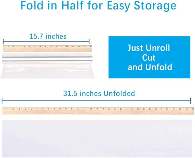 100 ft Clear Cellophane Wrap Roll (31.5 in x 100 ft) - 3 Mil Thicken Cellophane Roll, Clear Cellophane Bags Large, Clear Wrapping Paper for Flower Gift Baskets Wrap (31.5" fold into 16")