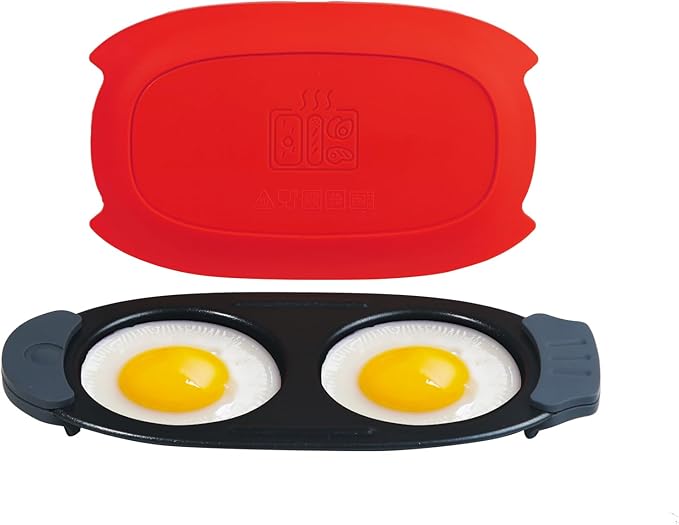 Quick-Heat Microwave Egg Cooker|Poacher|fryer,Multi-use microwave egg maker for Breakfast Sandwiches,Dishwasher-Safe,Save Time,Portable for Home,Travel,Gifts(red)