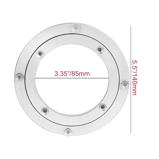 Aluminium Alloy Turntable Bearing, Heavy Duty Swivel Turntable Lazy Susan Rotating Bearing Turntable Round Dining Table Smooth Swivel Plate Hardware (140mm - 5.5inch)