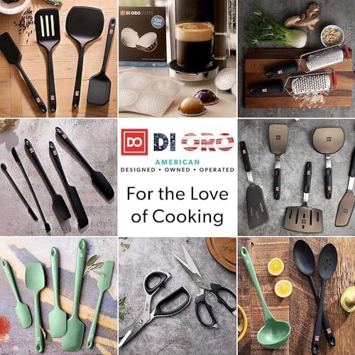 DI ORO Silicone Spatula Set - Rubber Kitchen Spatulas for Baking, Cooking, & Mixing - 600°F Heat-Resistant & BPA Free Silicone Scraper Spatulas for Nonstick Cookware - Dishwasher Safe (5pc, Sage)