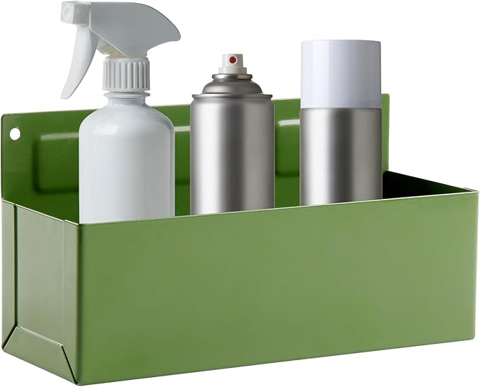 Magnetic Aerosol Spray Can Holder, Magnet Toolbox Bottle Holder, Tool Box Storage Rack for Garage and Home, Craft Workspace, Mechanic Paint Bottle Can Organizer, Green, 3"x8.3"