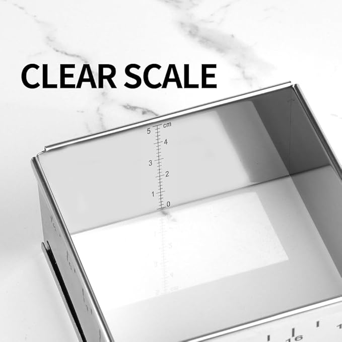 Guowall Stainless Steel Extensible Cake Ring Mold Detachable Square Shaped Mousse Ring Nonstick Cake Mould for Baking Tools - 4in