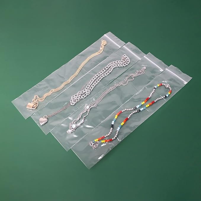 iMailer - 500 Pcs - 2" x 10" Incense Bags-Resealable Zip Bags for Snack, Necklaces, Jewelry, Packaging & Shipping