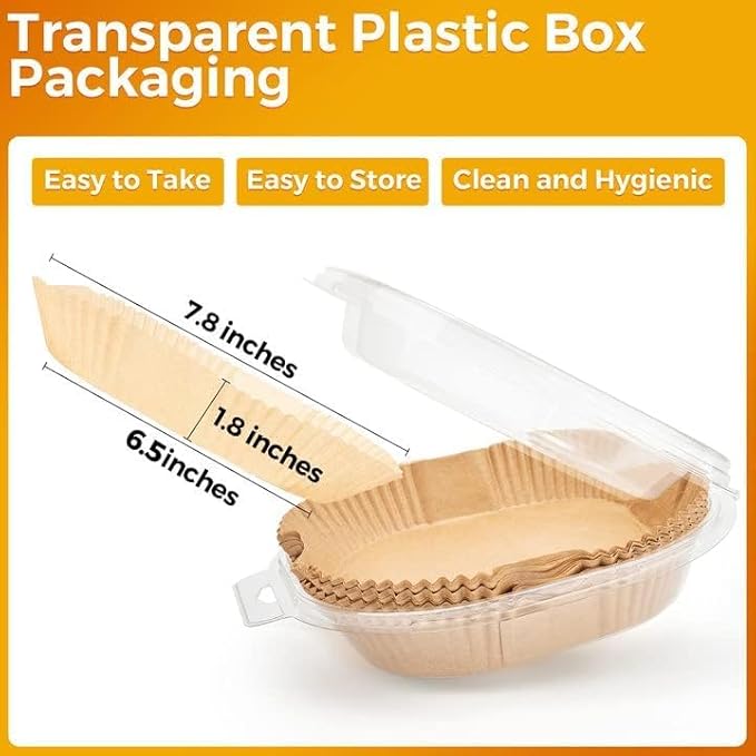 Air Fryer Paper Liners Disposable: 100PCS 6.5IN Square Non-Stick Air Fryer Parchment Paper, Food Grade Baking Sheets for Baking Roasting Microwave