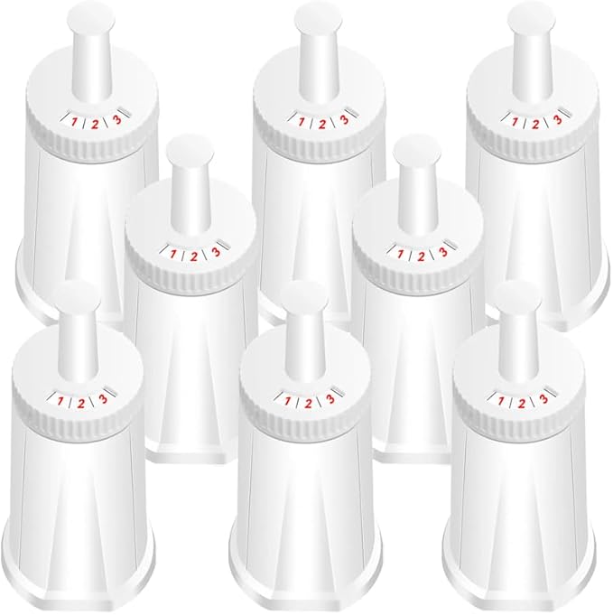 Filter - Replacement Water Filter Compatible with Breville Sage Claro Swiss For Oracle, Barista & Bambino - Compare to Part #BES008WHT0NUC1.Pack of 8（First use without adding coffee powder ）