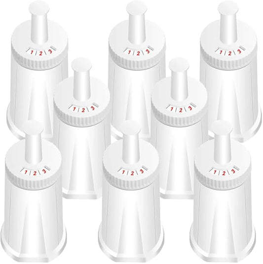 Filter - Replacement Water Filter Compatible with Breville Sage Claro Swiss For Oracle, Barista & Bambino - Compare to Part #BES008WHT0NUC1.Pack of 8（First use without adding coffee powder ）