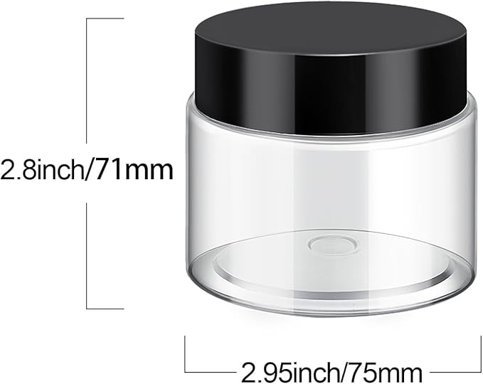 SATINIOR 6 Pack 8 oz Plastic Jars Containers with Lids Wide-mouth Refillable Leakproof Reusable Round Empty Jars for Travel Cosmetic Dry Food Spice Candy Cookie Home Kitchen Organizing(Black)