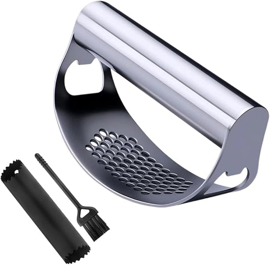 Stainless Steel Garlic Rocker,2025 New Stainless Steel Garlic Press,Garlic Press Rocker,Garlic Cutter (2)