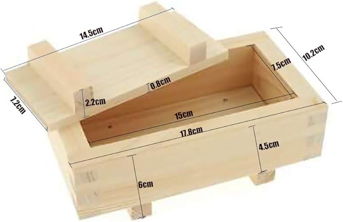 JapanBargain 3131, Wooden Rectangular Oshizushi Sushi Press Mold Maker Rice Mold, 7x4 inch, 2 Pack