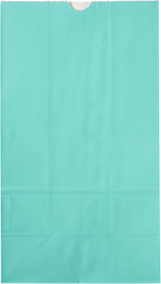 Restaurantware Bag Tek 12 LB Disposable Lunch Bags 100 Sturdy Take Out Bags - Flat Bottom Great For Restaurants Cafes And Bakeries Turquoise Paper Popcorn Bags Versatile For Grocery And More