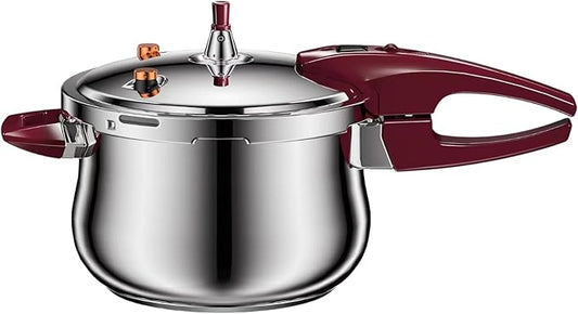 Stainless Steel Pressure Cooker 80KPA, Cookware Pressure Canner Rice Cooker with Safety Valve Devices, Compatible with Gas & Induction Cooker (6L)