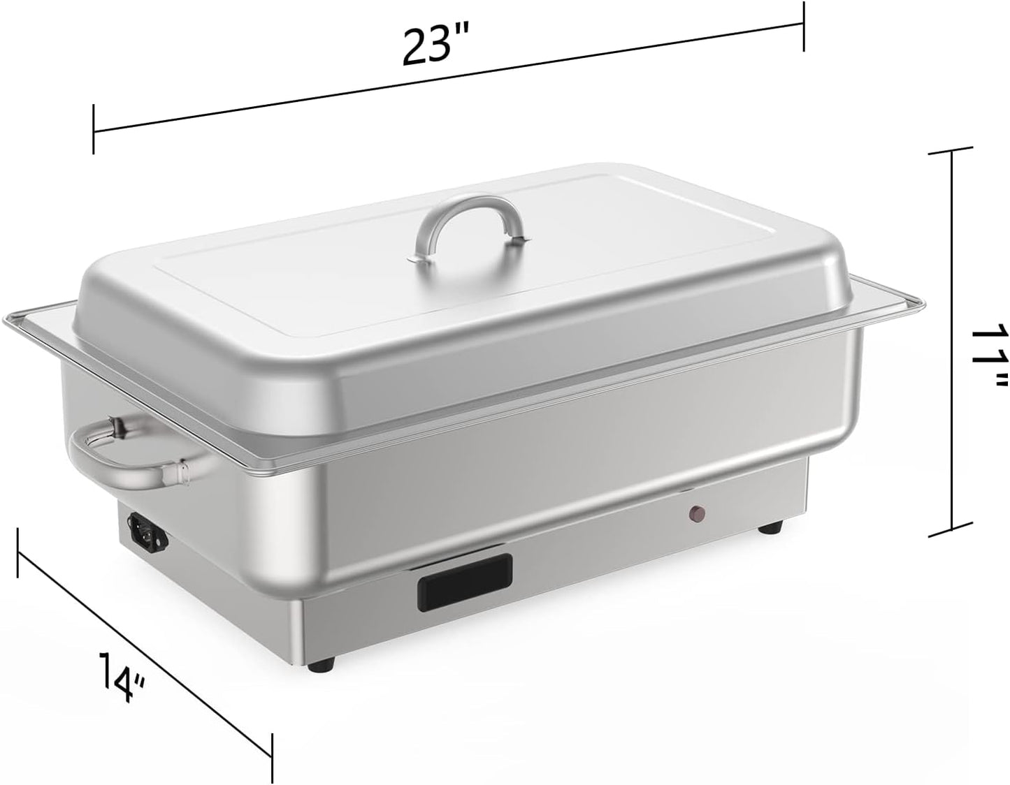 Electric Chafing Dish Buffet Set, 9QT Buffet Servers and Warmers Stainless Steel Chafing Dish, Commercial Food Warmer with Temperature Control Display for Parties, Catering, Festivals