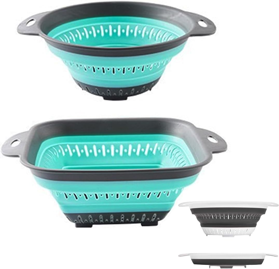 Collapsible Colander and Strainer,Silicone Strainer Colanders & Food Strainers,for Vegetable and Fruit, Kitchen Essentials