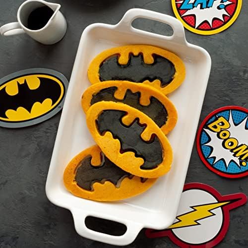 Whiskware Justice League Silicone Pancake Mold and Shaper, Breakfast Art Dishwasher Safe, BPA and Phthalate Free Plastic, Batman